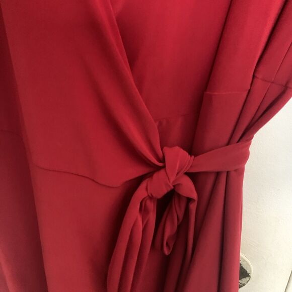 Norma Kamali Wrap Dress Sweetheart Neckline Long Sleeve Soft Knit Black Size L - Picture 4 of 7